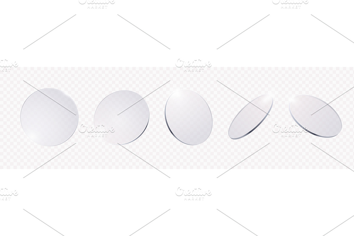 Glass circles. Transparent realistic, an Illustration by Frogella