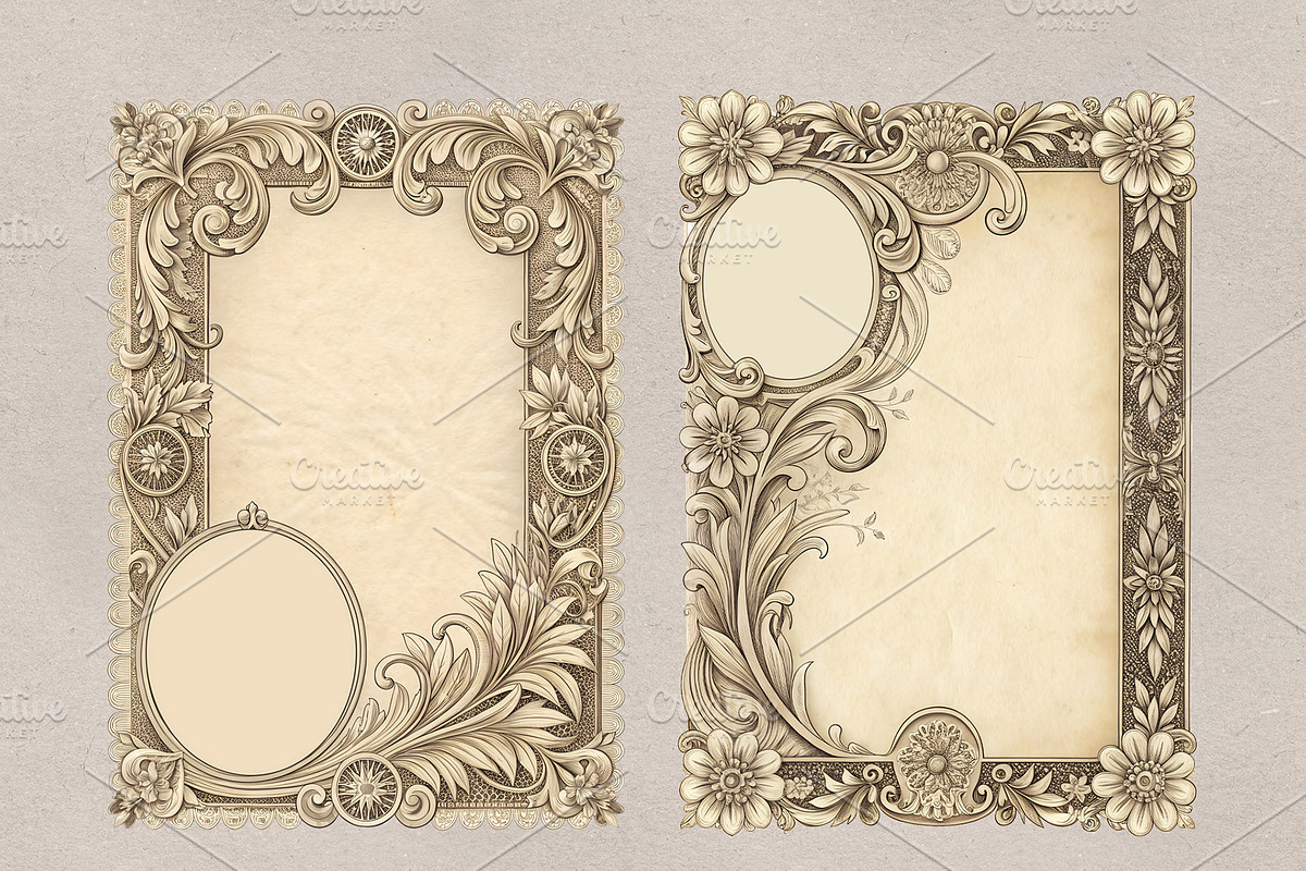 Vintage Decorative Borders & Frames, a Decorative Illustration by MRI STUDIO (Photo 11 of 34)