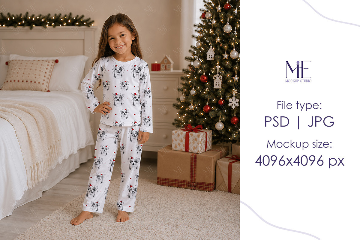 Christmas Pajama Clothing Mockup, a Shirt Mockup by Mie Mockup Studio (Photo 7 of 7)