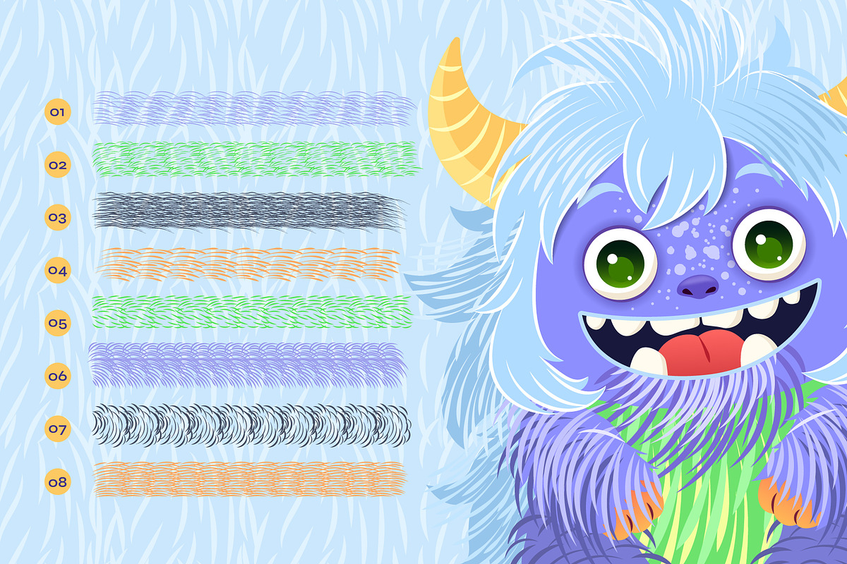 24 Fur Illustrator Brushes, a Brush Add-On by IuliiaSavko (Photo 3 of 11)