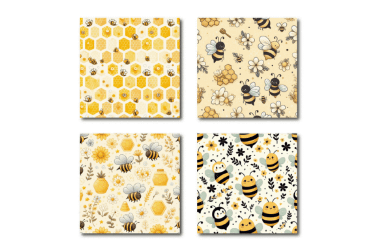 Bee Background Digital Papers, a Background Graphic by Dizzy Art Studio (Photo 2 of 3)
