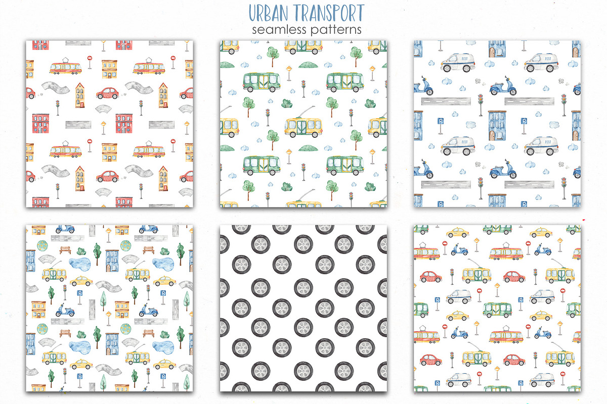 Transport bundle partIII watercolor, a Decorative Illustration by Marina Ermakova (Photo 21 of 29)