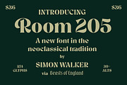 Room 205, a Font by Simon Walker (Thumbnail 1 of 8)