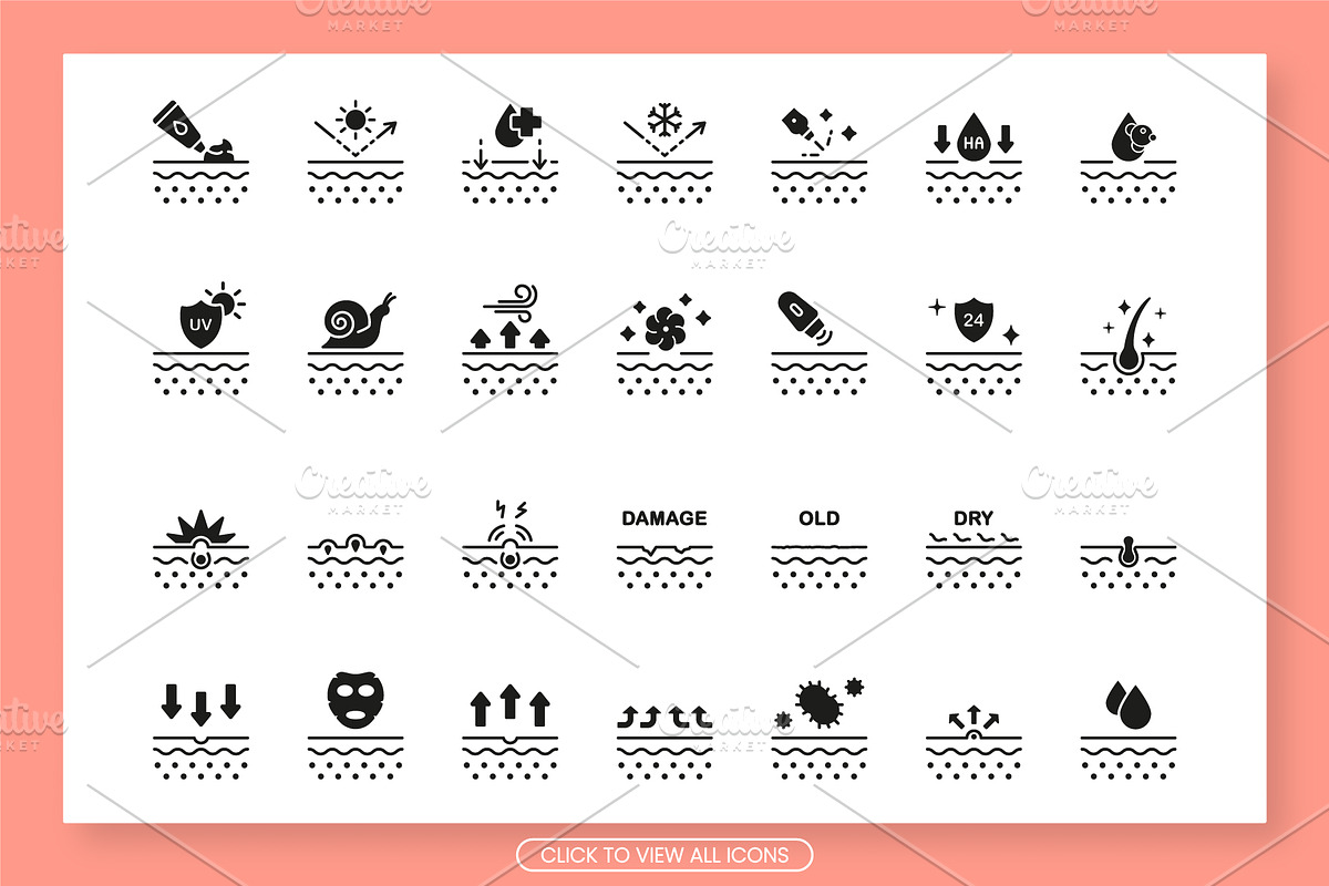Skin Care Solid and Line Icons Set, a Solid Icon by Vector Creator (Photo 3 of 4)