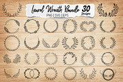 Laurel Wreath SVG PNG Bundle, an Illustration by Actual Pixel (Thumbnail 1 of 17)