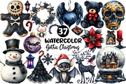 Watercolor Gothic Christmas Clipart, an Illustration by Dream Creation (Thumbnail 1 of 7)