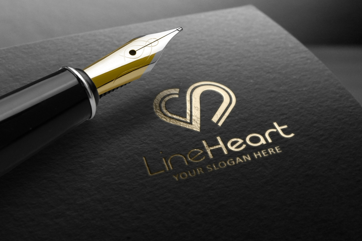 Line Heart Logo Template, a Branding & Logo Template by Kreative Graphics Shop (Photo 1 of 9)