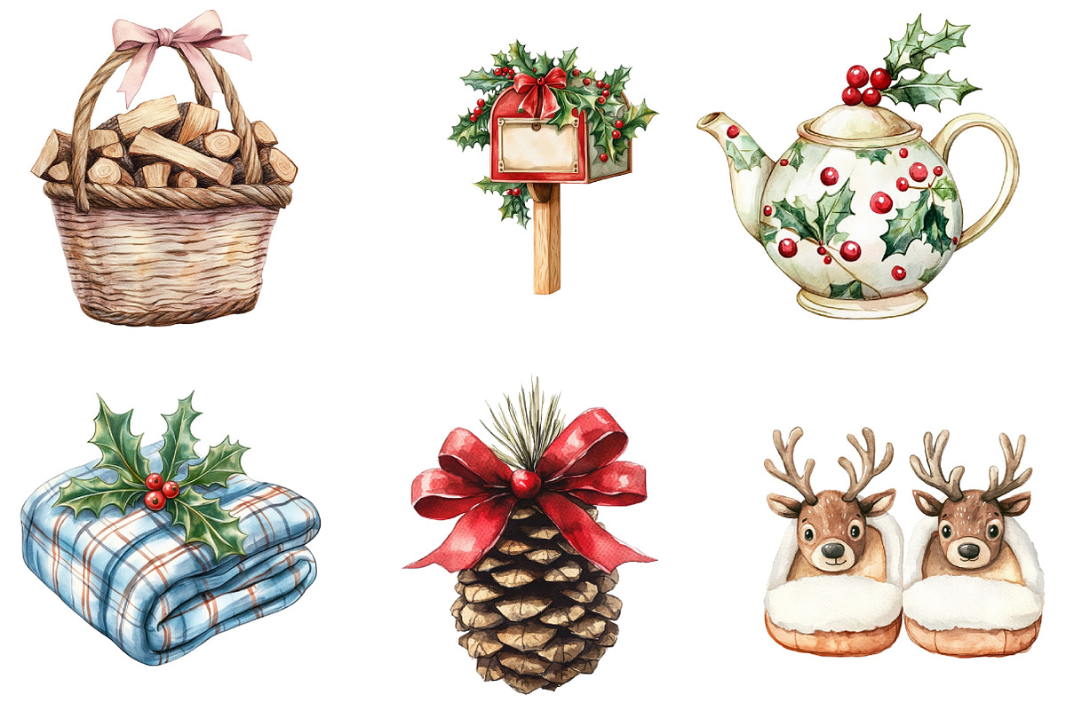 Cozy Christmas Clipart, an Illustration by DreamArtGraphic (Photo 4 of 5)