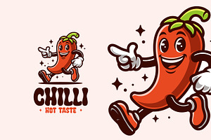 Chilli  Retro Vintage Mascot Charact, a Branding & Logo Template by Gumrega Studio