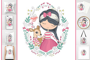 cute girl vector - little girl
