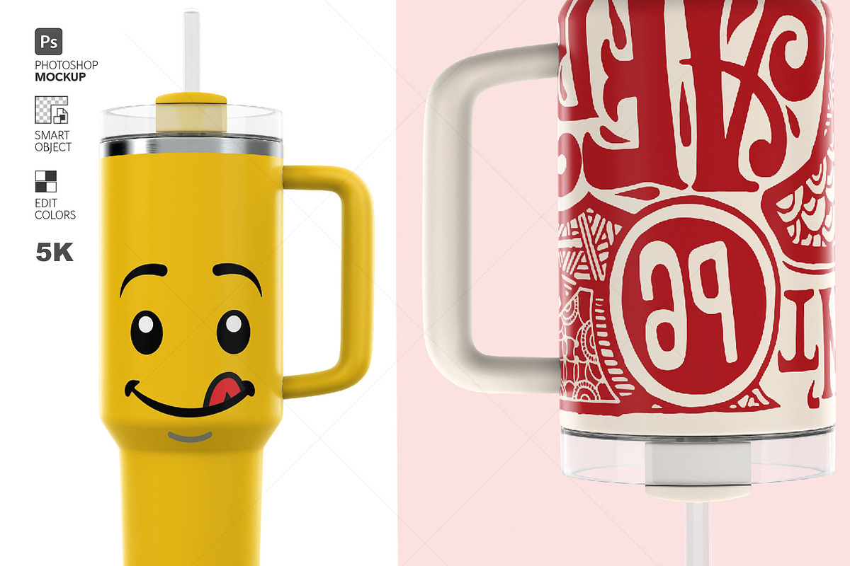 Premium Mug Tumbler Mockup Photoshop, a Cups & Container Mockup by LESZ Design (Photo 1 of 8)