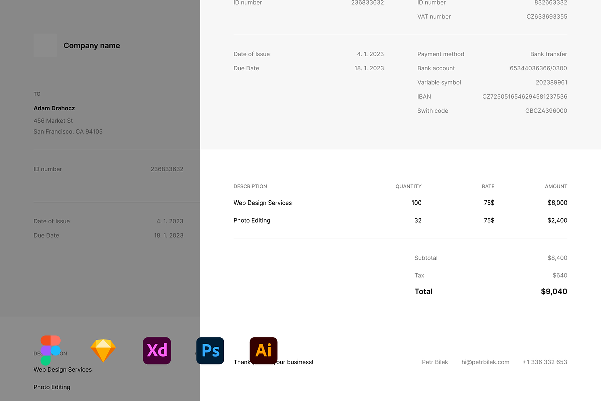 Minimalistic Invoice - Template, a Print Template by Petr Bilek (Photo 2 of 2)