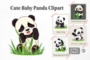 Cute Baby Panda Clipart, a Graphic by Artnoy (Thumbnail 1 of 5)