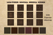 102 Dark Leather Social Media Icons, an Outline Icon by Dream in Color Studio (Thumbnail 2 of 3)