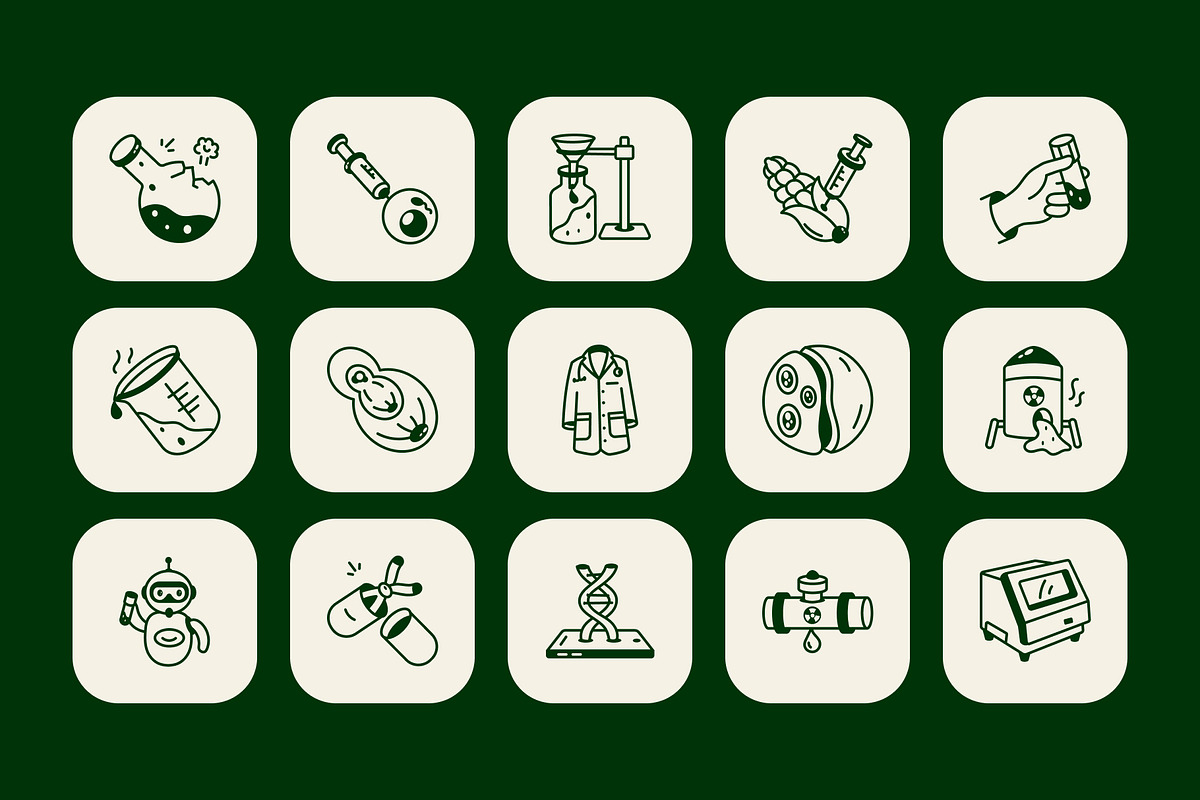 Biotechnology Doodle Icon Set, an Outline Icon by Vectors Market (Photo 5 of 8)