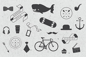 Retro Hipster Icon Set