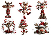Christmas reindeer clipart, an Illustration by Designworld (Thumbnail 2 of 4)