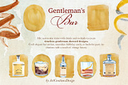 Gentleman's Bar Watercolor Clipart, a Food Illustration by ArtCreationsDesign (Thumbnail 11 of 12)