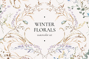WINTER FLORALS watercolor set, a Decorative Illustration by Yuliia Lashevska (Thumbnail 1 of 12)