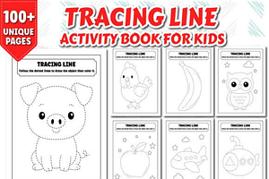 Tracing Line Activity Book for Kids, an Illustration by Design Station