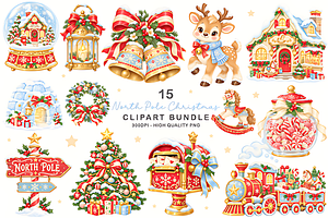 North Pole Christmas Clipart Bundle