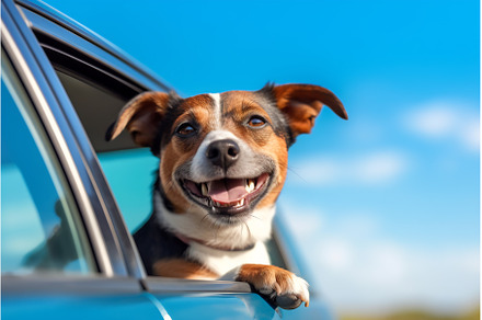 Dog enjoying traveling by car. Jack, an Animal Photo by Beautiful things