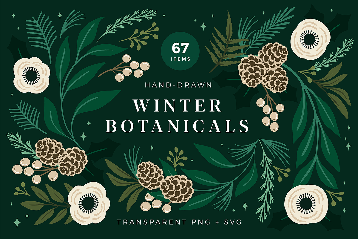 Christmas Botanical Illustrations, an Illustration by Rough Edges Supply Co. (Photo 1 of 9)