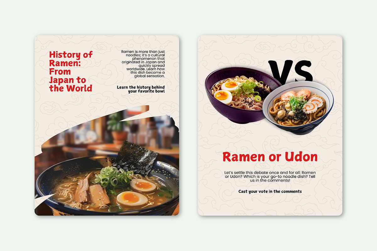 Canva Ramen Food Instagram Template, a Design Template by SecondBrain Store (Photo 7 of 10)
