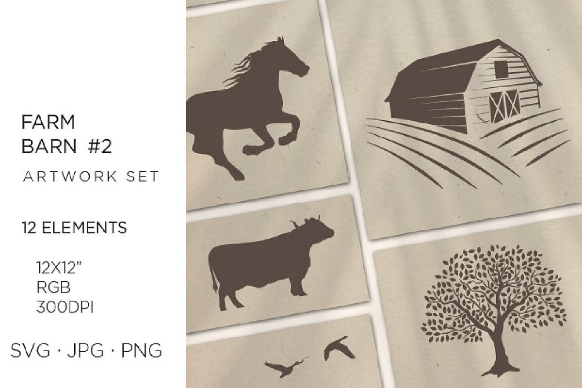 12 Countryside, farm barn, animals, an Animal Illustration by Bloom21Art (Photo 1 of 5)