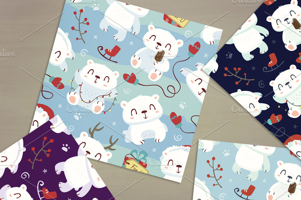SALE! Polar Bear Winter Set, an Animal Illustration by SunnyWS (Photo 4 of 9)