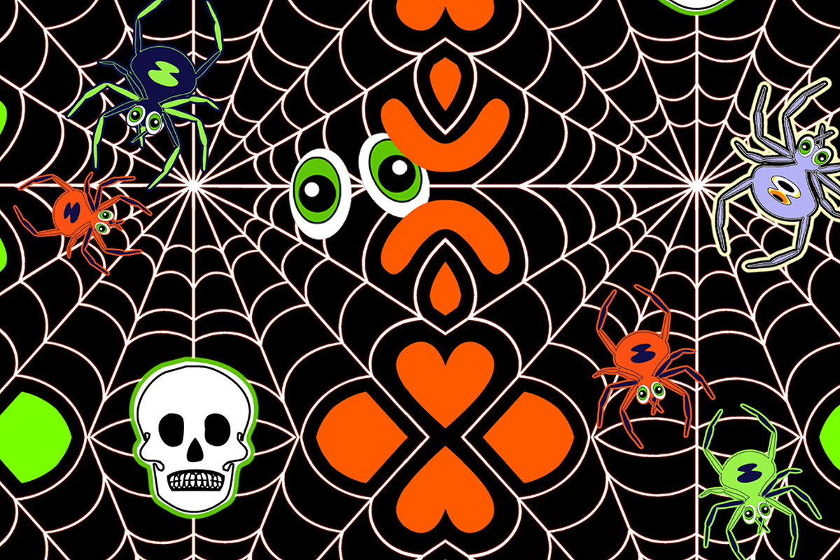 Happy Halloween Skulls Seamless Repe, a Pattern Graphic by Sharon Schwalbe (Photo 2 of 2)