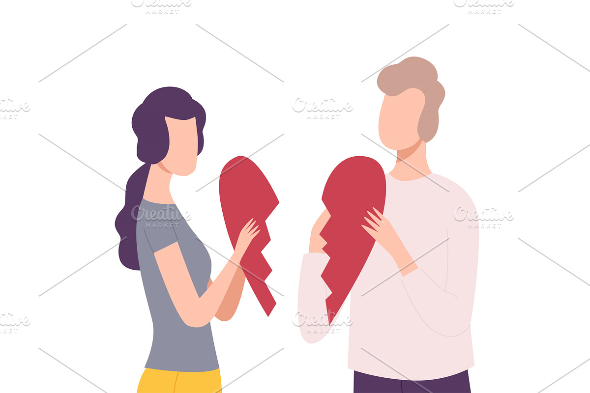 Young Man and Woman Trying to, a Person Illustration by TopVectors