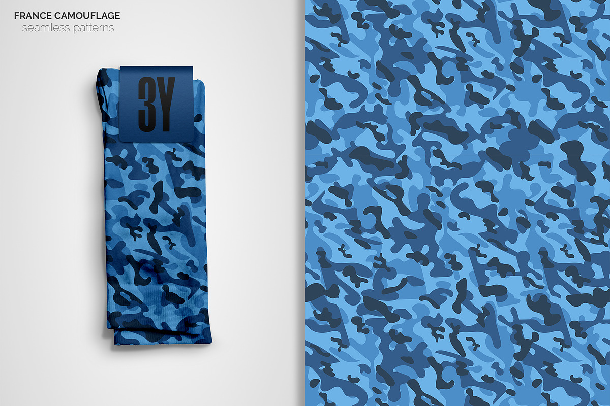 France Camouflage Seamless Patterns, a Pattern Graphic by 3Y_Design (Photo 6 of 6)