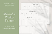 Minimalist Printable Weekly Planner, a Templates & Theme by StudioSage (Thumbnail 2 of 6)