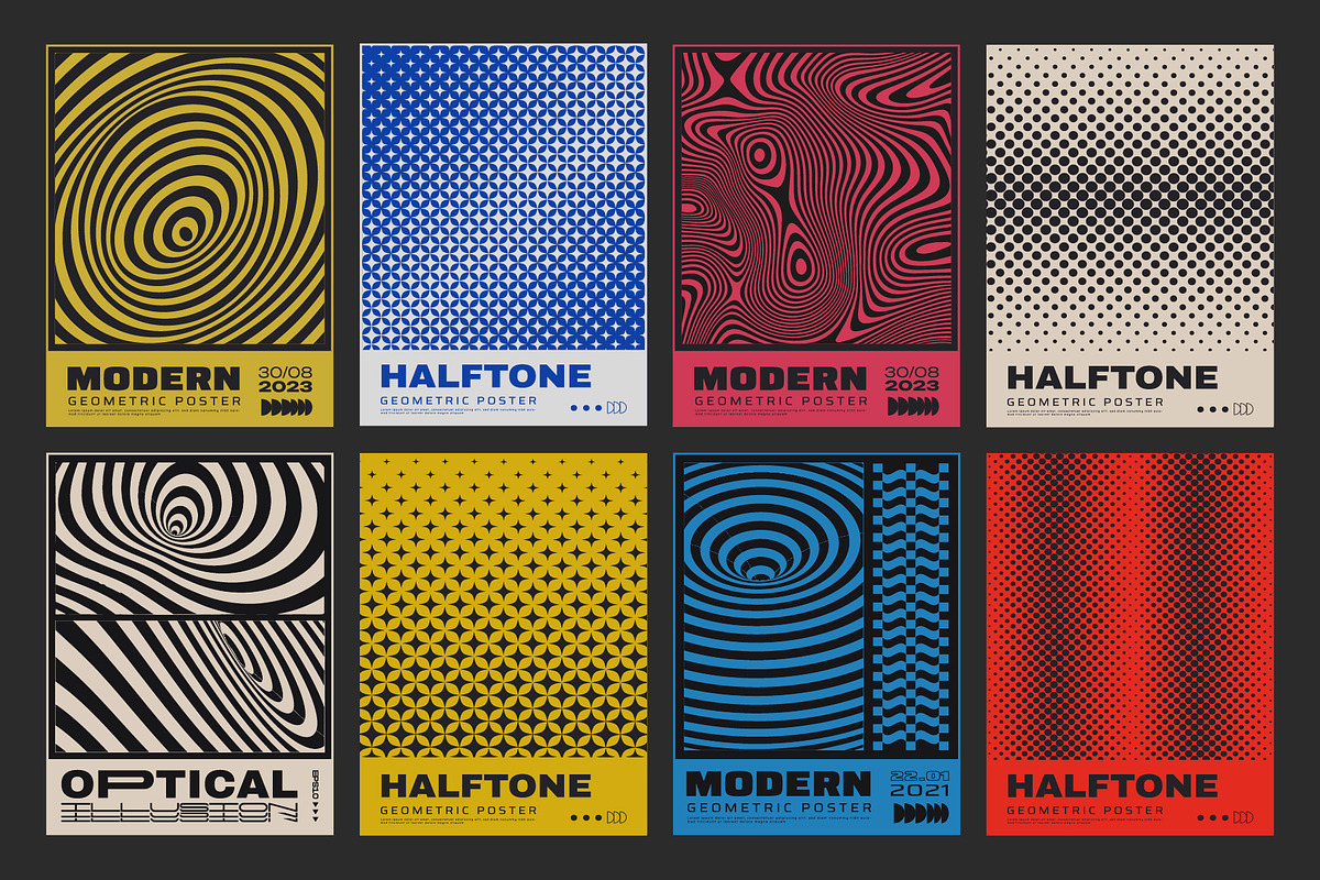 80 MODERN GEOMETRIC VECTOR POSTERS, a Texture Graphic by craftlove (Photo 2 of 14)