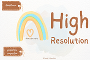Boho rainbow hand drawn pastel, a Seasonal Illustration by RimzStudio (Thumbnail 3 of 4)