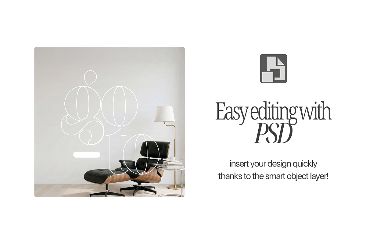 Wallpaper Mockup In Livingroom PSD, a Mockup by First Impression Mockups (Photo 2 of 4)