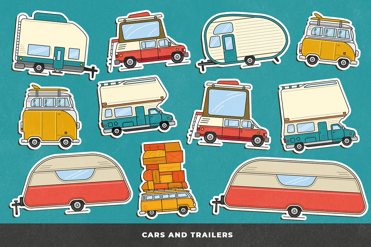 Adventure Awaits • A Sticker Creator, an Illustration by Vintage Voyage Supply (Photo 6 of 12)