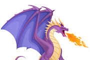 Purple dragon with large wings, an Animal Illustration by Yayasya (Thumbnail 2 of 3)