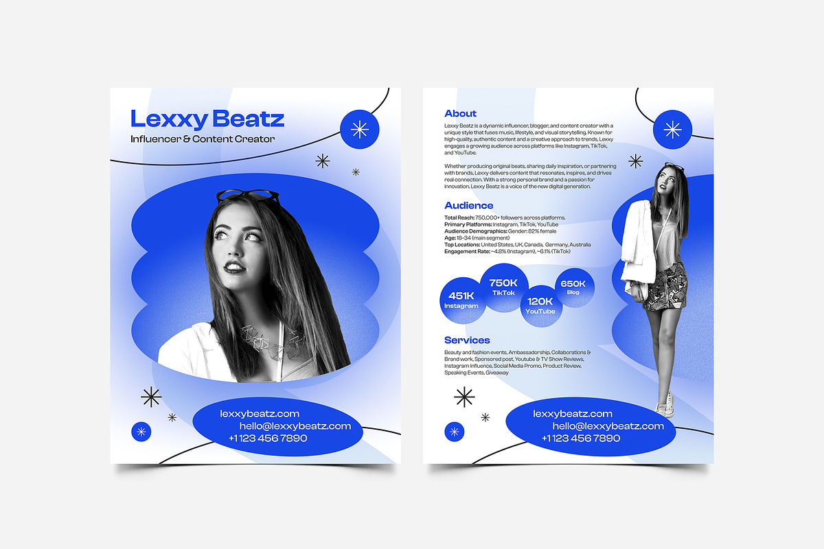 Influencer Media Press Kit / EPK, a Resume Template by vinyljunkie (Photo 2 of 4)