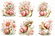 Whimsical Funny Spring Snail Clipart, an Illustration by Designworld (Thumbnail 4 of 8)