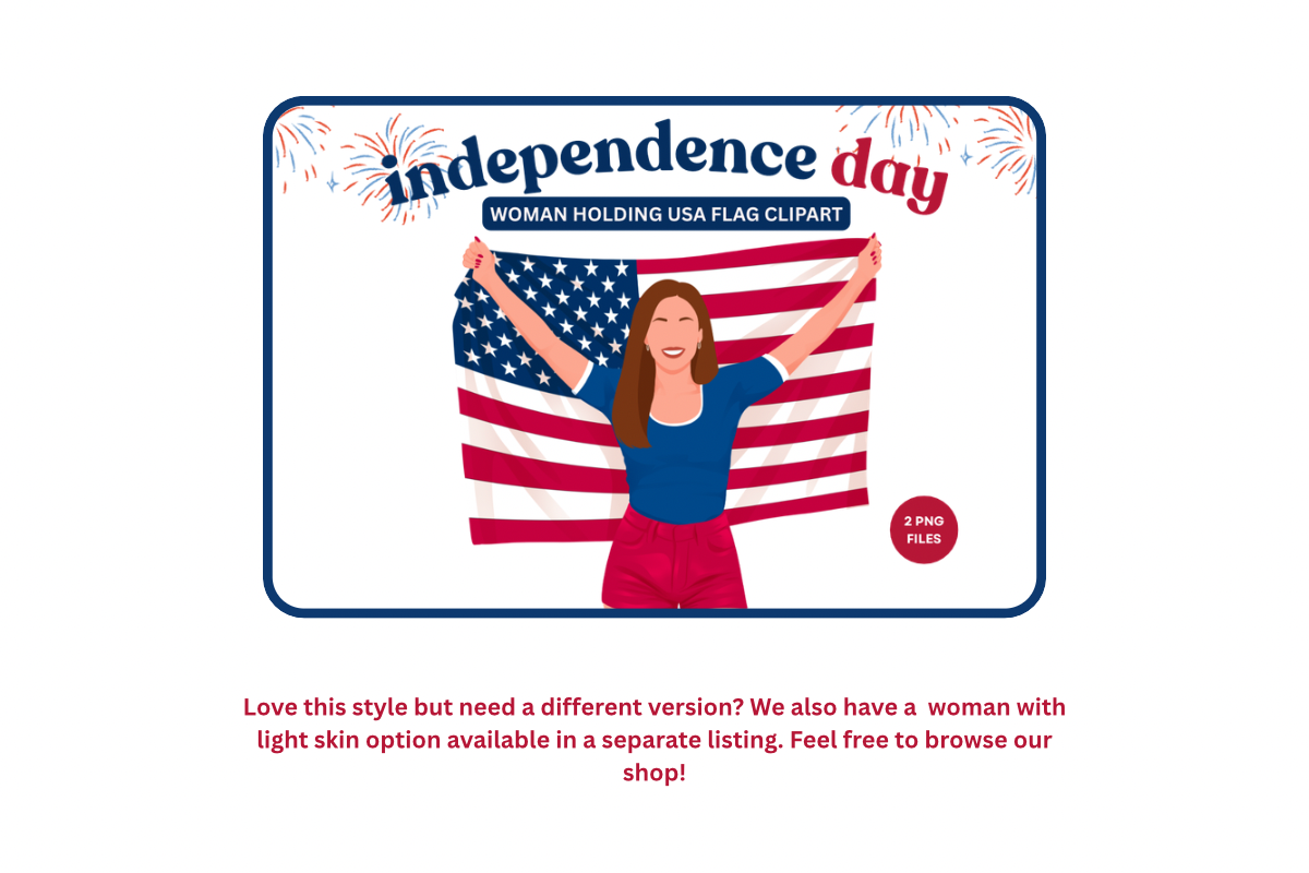 Independence Day Black Women Clipart, a Seasonal Illustration by Made bynath (Photo 5 of 5)