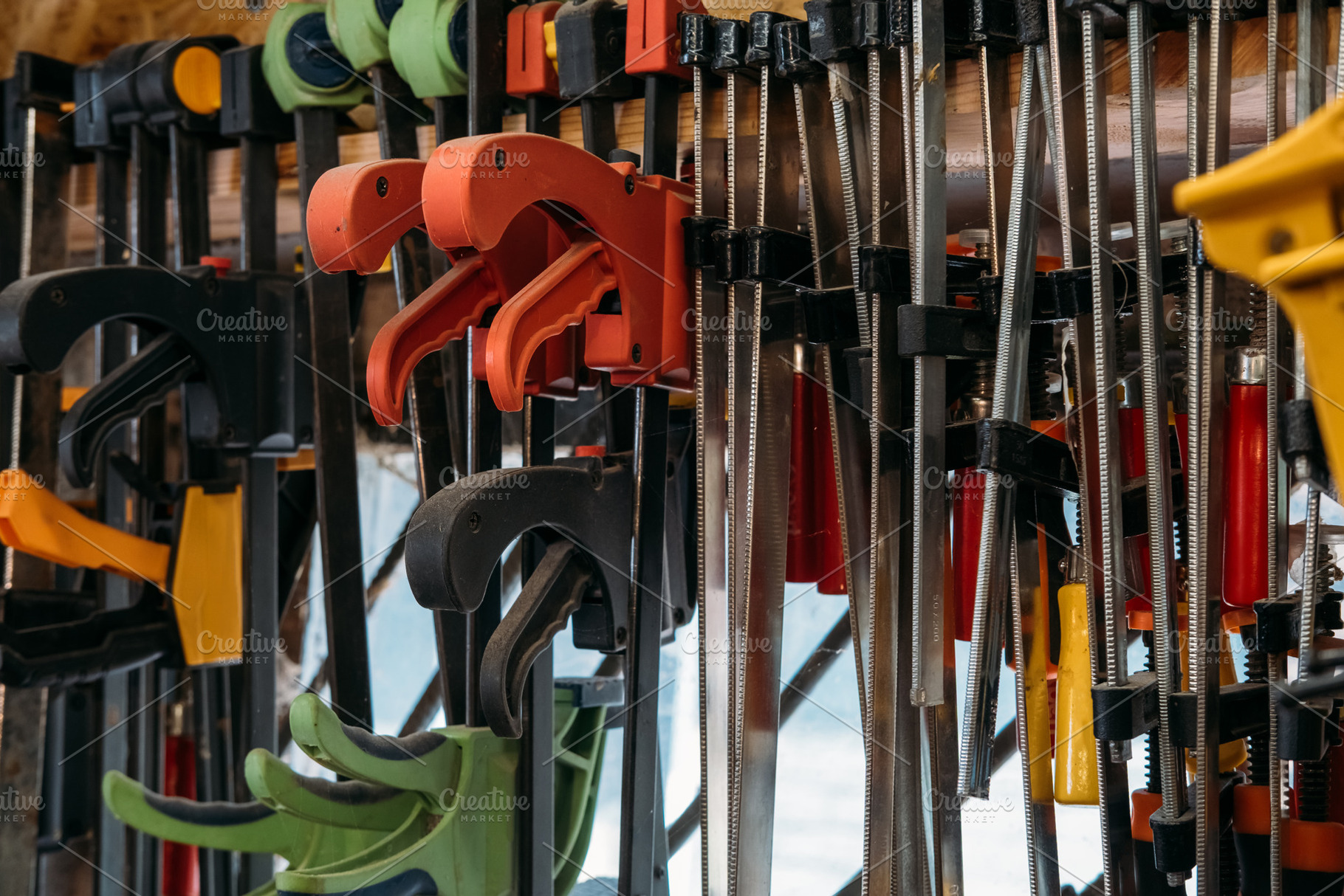 Joinery tools bar clamps collection woodworking, an Industrial Photo by Photo Drive Studio