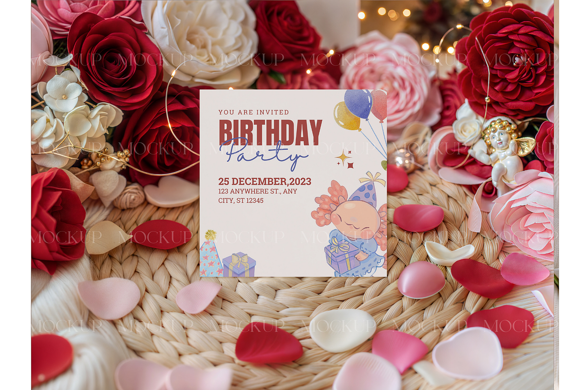 Valentine Floral Square Card Mockup, a Product Mockup by MockupWizard (Photo 2 of 3)