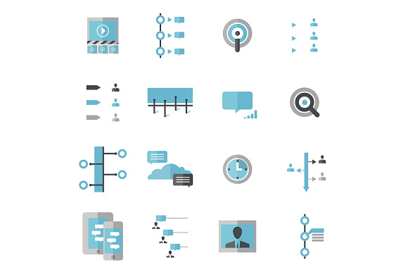 Modern Social Timeline Icons preview 2