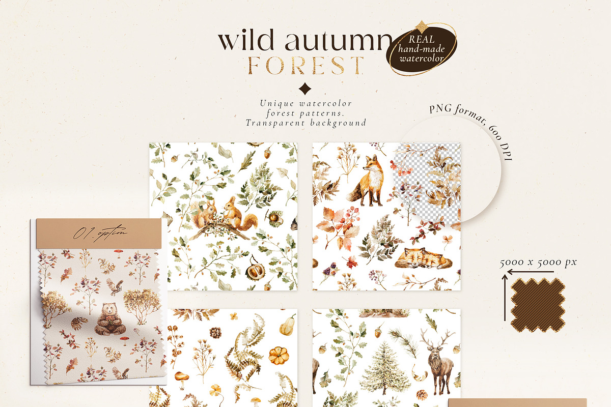Wild autumn forest - watercolor fall, an Animal Illustration by Pamyatka Shop (Photo 8 of 16)