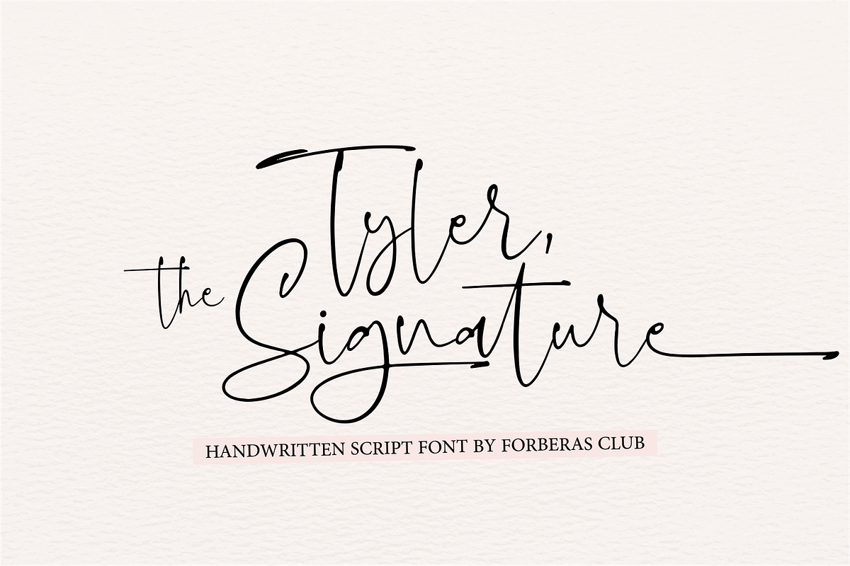 Tyler The Signature, a Script Font by Forberas Club