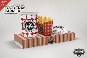 Food Tray Carrier Packaging Mockup