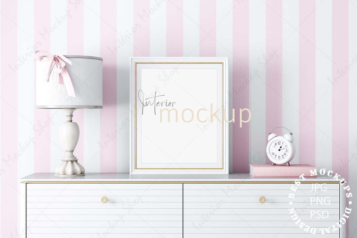 Portrait Frame in Baby Room Mock-up, a Poster Template by Mockup Shop (Photo 1 of 2)