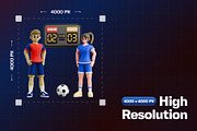 Football Play 3D Character Pack, a Characters & Person 3D Model by Haps Space (Thumbnail 2 of 4)